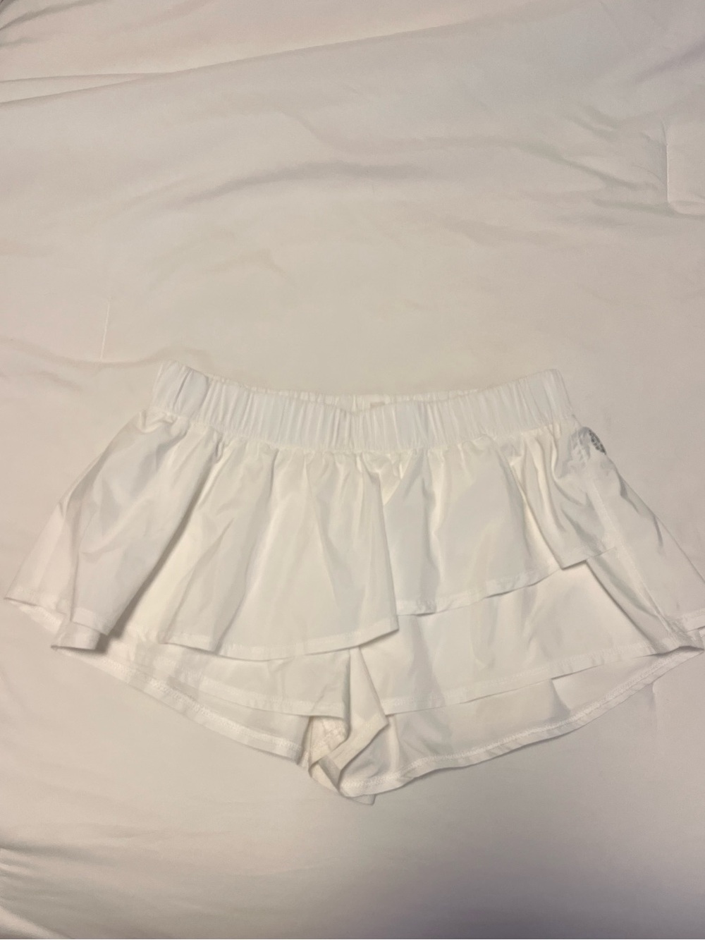 FP Movement by Free People White Layered Ruffle Skort Shorts